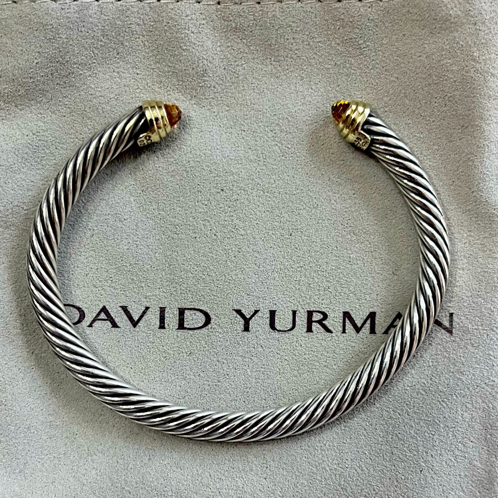 Cable Classics Bracelet in Sterling Silver with Citrine and 14K Yellow Gold.